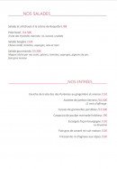 Menu Le Palacio - Entrées