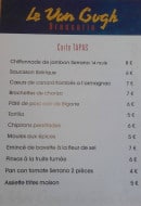 Menu Le Van Gogh - Les tapas