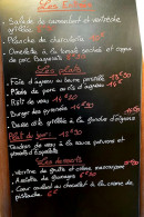 Carte et menu de La Tête en Friche à Bagneres de Bigorre — Exemple de menu