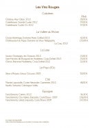 Menu Villa Duflot - Les vins page 9