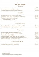 Menu Villa Duflot - Les vins page 10