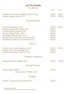 Menu Villa Duflot - Les vins page 5