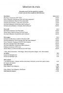 Menu Villa Duflot - Les vins du mois