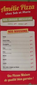 Carte et menu de Amélie Pizza chez Seb et Marie à Amelie les Bains Palalda — Les boissons