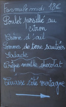 Menu Le cocon des neiges - Exemple de menu