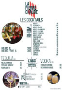 Menu La pierre chaude - Les cocktails