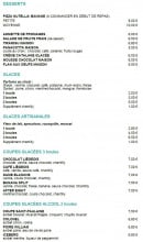 Menu La Pizzathèque - Les desserts, glaces et boissons