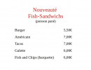 Menu Chez Sergio - Nouveauté