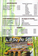 Menu L’Asie du Sud - Les spécialités, vapeurs, ...