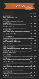 Carte et menu de L’atelier de Julien à Saint Feliu d'Avall — Les pizzas