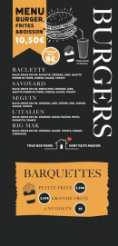 Carte et menu de L’atelier de Julien à Saint Feliu d'Avall — Les burgers