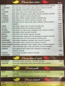 Carte et menu de La Dolce Vita à Villeneuve de la Raho — les pizzas base creme