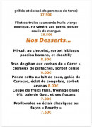Menu Le moorea - Les desserts