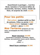 Menu Le moorea - Les tartares