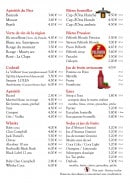 Menu Lassus - Apéritifs, verre de vin, cocktail,...