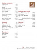 Menu Lassus - Cafés, digestifs, eaux,...