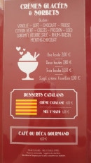 Menu Le Central - Les glaces, desserts, ...