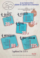 Carte et menu de La poissonnerie de Laurette à Saint Laurent de la Salanque — La carte
