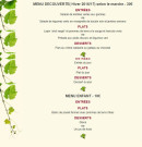 Carte et menu de Auberge du Domaine de Nidolères à Banyuls Dels Aspres — Le menu découverte, menue enfant