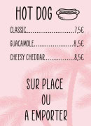 Menu California Street Food - Les hot dogs