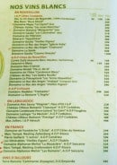 Carte et menu de Zaza Club à Torreilles — Vins blancs
