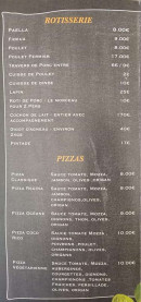 Carte et menu de La Rotisserie à Sainte Marie — Les pizzas et rotisserie