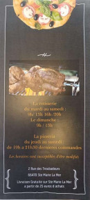 Carte et menu de La Rotisserie à Sainte Marie — Les informations