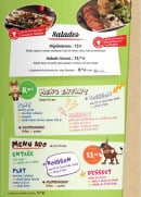 Carte et menu de Le Boeuf en Folie à Rivesaltes — Salades et menus
