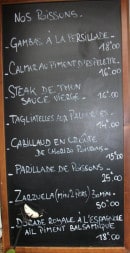 Carte et menu de Le port de vénus à Port Vendres — Les poissons