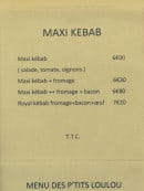 Carte et menu de Chez Loulou à Palau Del Vidre — Maxi kebab