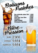 Menu 100% Vitamines - Les boissons fraiches et bières de pression