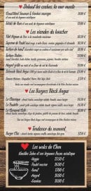 Menu Carnavale cafe - les viandes et burgers,...