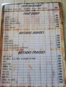 Menu Chez Ailly - les boissons