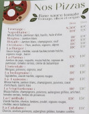 Menu Le Fab - Les pizzas