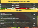 Menu Le rendez-vous - Les tacos et hot-dog