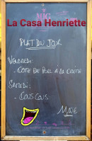 Carte et menu de La Casa Henriette à Saint Cyprien — Exemple de menu