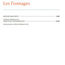 Carte et menu de La Tonnelle à Saint Cyprien — Les fromages