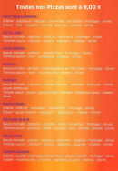 Carte et menu de Planete Pizza & Foods à Saint Cyprien — Les pizzas