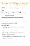 Menu La Mirabelle - Formule degustation