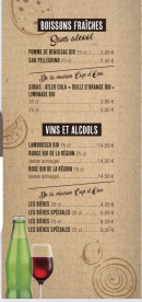 Menu Le 2ème rempart - Les boissons fraîches, vins, ...