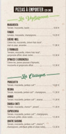 Menu Le 2ème rempart - Les pizzas à emporter