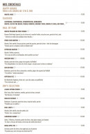 Menu Académie de la Bière - Les cocktails