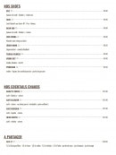 Menu Académie de la Bière - Les shots, cocktails chauds et à partager