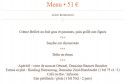 Menu Chez Yvonne - Menu à 51€