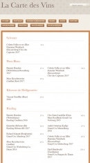 Menu Chez Yvonne - Carte des vins