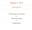 Menu Chez Yvonne - Menu à 35€