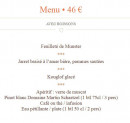 Menu Chez Yvonne - Menu à 46€