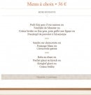 Menu Chez Yvonne - Menu à choix à 36€