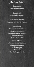 Menu Finkstuebel - Les vins d' autres terroirs