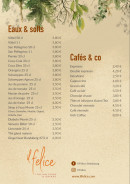 Menu Il Felice - Les eaux, softs et cafés, ...
